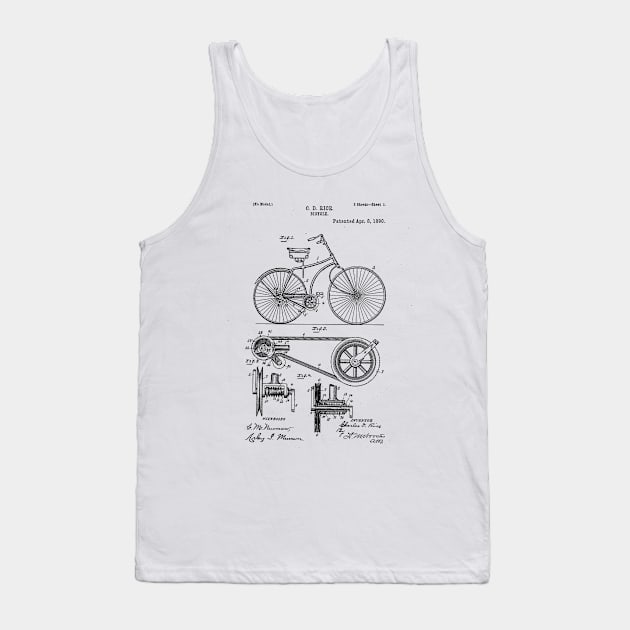 Bicycle design patent drawing Tank Top by skstring